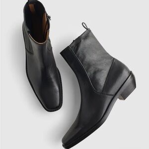 Madewell Idris Black Leather Ankle Boots